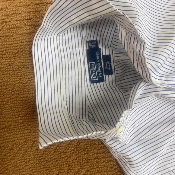 POLO Ralph Lauren dress shirt Size 15 1/2-34 regent classic fit Blue Stripe - Picture 8 of 9